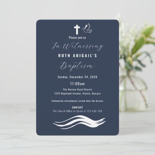 Moderne volwassen doop kaart (Staand voorkant)