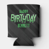 Moderne volwassen groene verjaardag blikjeskoeler (Achterkant)