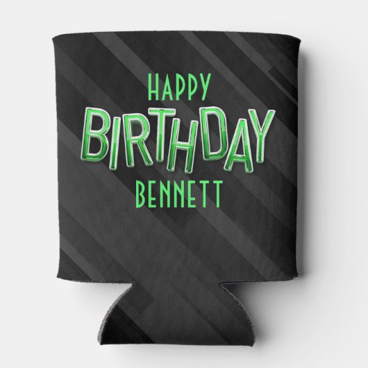 Moderne volwassen groene verjaardag blikjeskoeler (Achterkant)