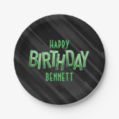 Moderne volwassen groene verjaardag papieren bordje (Voorkant)