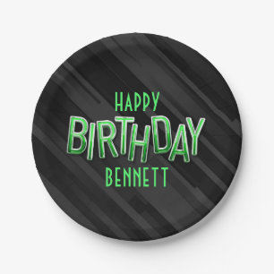 Moderne volwassen groene verjaardag papieren bordje