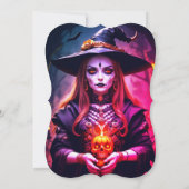Moderne Volwassen Halloween Party Gotische Heks Kaart (Achterkant)