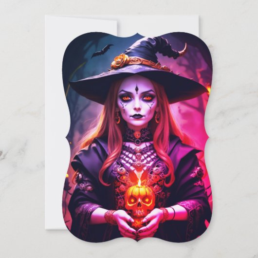 Moderne Volwassen Halloween Party Gotische Heks Kaart (Achterkant)