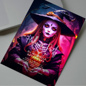 Moderne Volwassen Halloween Party Gotische Heks Kaart