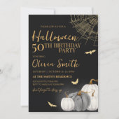 Moderne volwassen pompoen Halloween verjaardagsfee Kaart (Voorkant)