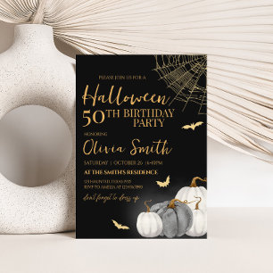 Moderne volwassen pompoen Halloween verjaardagsfee Kaart