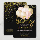 Moderne volwassen verjaardag Blush Roze Goud Kaart (Voorkant / Achterkant)
