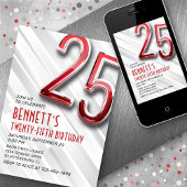 Moderne Volwassene 25e Verjaardag Uitnodiging