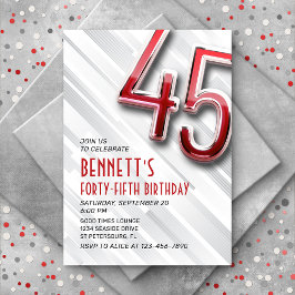 Moderne Volwassene 45e Verjaardag Uitnodiging