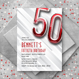 Moderne Volwassene 50e Verjaardag Uitnodiging