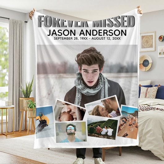 Moderne 'Voor Altijd Gemist' Fotocollage Fleece Deken