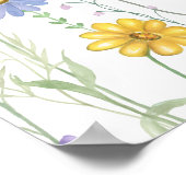 Moderne voorjaarsbruiloft met wilde bloemen poster (Hoek)