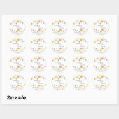 Moderne voorjaarsbruiloft met wilde bloemen ronde sticker (Vel)