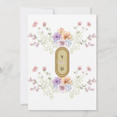 Moderne voorjaarsbruiloft met wilde bloemen save the date (Achterkant)