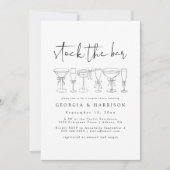 Moderne Voorraad De Bar Koppels Douche uitnodiging (Voorkant)