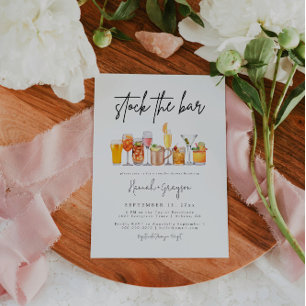 Moderne Voorraad De Bar Koppels Douche uitnodiging