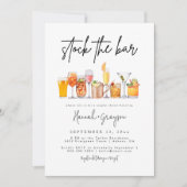 Moderne Voorraad De Bar Koppels Douche uitnodiging (Voorkant)