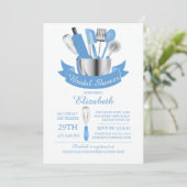 Moderne voorraad de keuken bruids douche uitnodigi kaart (Staand voorkant)