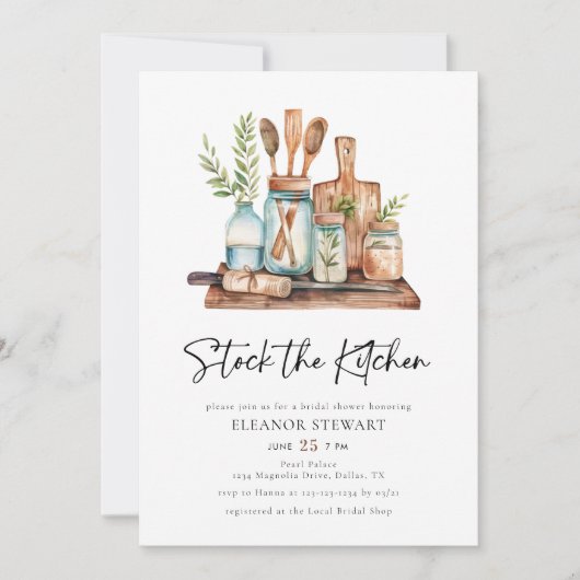 Moderne Voorraad Het Keuken Vrijgezellenfeest Kaart (Voorkant)