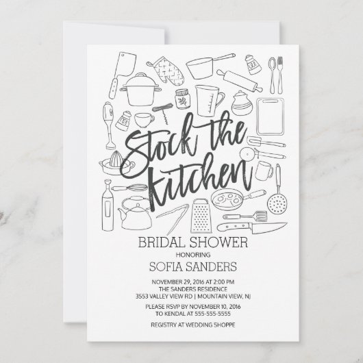 Moderne voorraad het Vrijgezellenfeest Keukengeree Kaart (Voorkant)