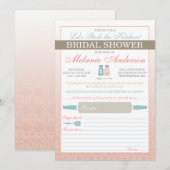 Moderne voorraad van het KeukenVrijgezellenfeest Kaart (Voorkant / Achterkant)