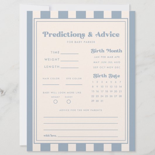 Moderne Voorspellingen/Advies Blauwe Streep Baby S (Voorkant)