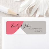 Moderne vorm Roos Roze grijze bruiloft Etiket (Insitu)