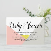 Moderne vormen Blush & Grey Baby shower Invitation Kaart (Staand voorkant)