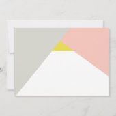 Moderne vormen Blush & Grey Baby shower Invitation Kaart (Achterkant)