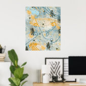 Moderne vormen en kleur poster (Thuiskantoor)
