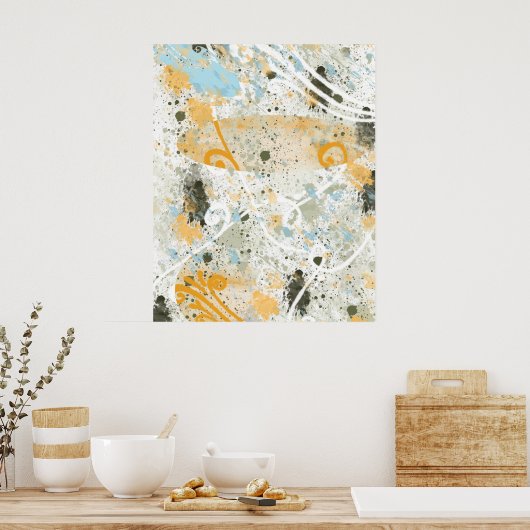 Moderne vormen en kleur poster (Keuken)