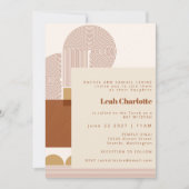 Moderne vormen en lijn Terracotta Bat Bar Mitzvah Kaart (Voorkant)