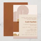 Moderne vormen en lijn Terracotta Bat Bar Mitzvah Kaart (Voorkant / Achterkant)