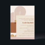 Moderne vormen en lijn Terracotta Bat Bar Mitzvah Kaart<br><div class="desc">eigentijdse vormen en lijnen in terracotta Bat en Bar Mitzvah Uitnodiging</div>