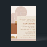 Moderne vormen en lijn Terracotta Bat Bar Mitzvah Kaart<br><div class="desc">eigentijdse vormen en lijnen in terracotta Bat en Bar Mitzvah Uitnodiging</div>