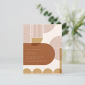 Moderne vormen en lijnen in Terracotta en Gold Save The Date (Staand voorkant)