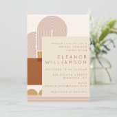 Moderne Vormen en Lijnen Terracotta Bruidsdouche Kaart (Staand voorkant)