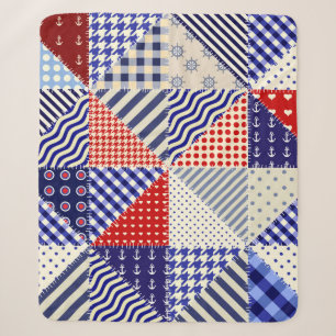 Moderne vormen en naadloos geometrisch patroon in sherpa deken