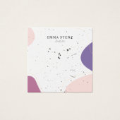 Moderne Vormen getextureerde verkwadrateerde harin Vierkante Visitekaartjes (Voorkant)