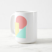 Moderne vormen met cirkel, vierkant en driehoek koffiemok (Voorkant links)