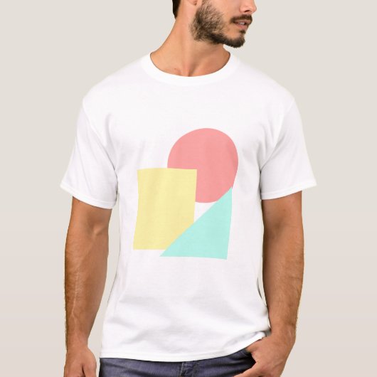 Moderne vormen met cirkel, vierkant en driehoek t-shirt (Voorkant)