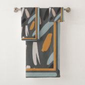 Moderne vormen Perwinkle, Oranje, Blush Blauwgroen Bad Handdoek (Insitu)