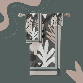 Moderne vormen Perwinkle, Oranje, Blush Blauwgroen Bad Handdoek