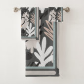 Moderne vormen Perwinkle, Oranje, Blush Blauwgroen Bad Handdoek (Insitu)