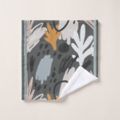 Moderne vormen Perwinkle, Oranje, Blush Blauwgroen Bad Handdoek (Wasdoekje)