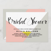 Moderne vormen | Roze bridal Shower-uitnodiging Kaart (Voorkant / Achterkant)