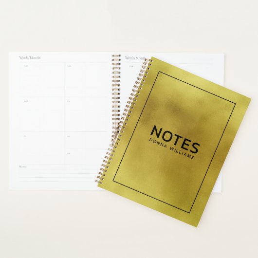 Moderne vormgeving Iridescent faux Gold folie acht Planner (Display)