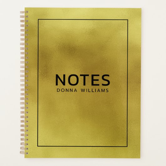 Moderne vormgeving Iridescent faux Gold folie acht Planner (Voorkant)