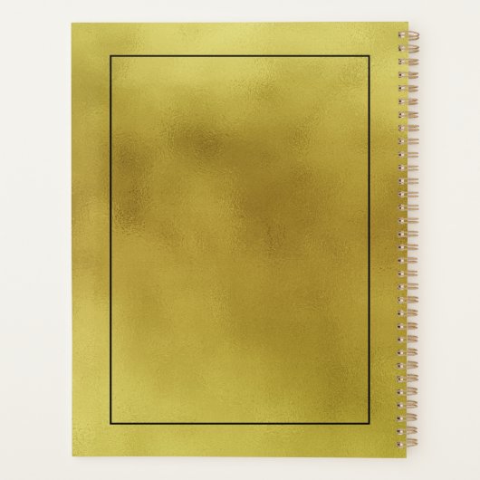 Moderne vormgeving Iridescent faux Gold folie acht Planner (Achterkant)