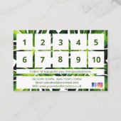 Moderne vormgeving met groenbladerblad visitekaartje (Achterkant)